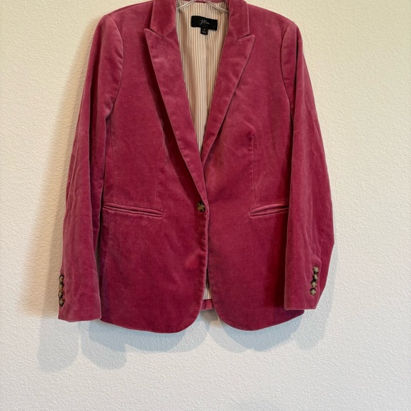 J. Crew Size 4 Pink Velvet Blazer - Picture 4 of 8